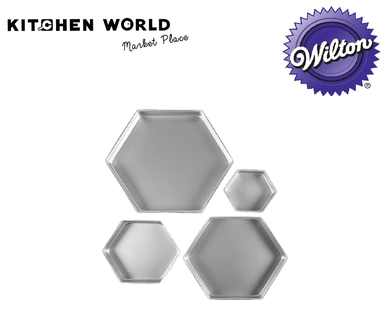 Wilton Performance Pans Aluminum Hexagon Cake Pan Set, 4-Piece